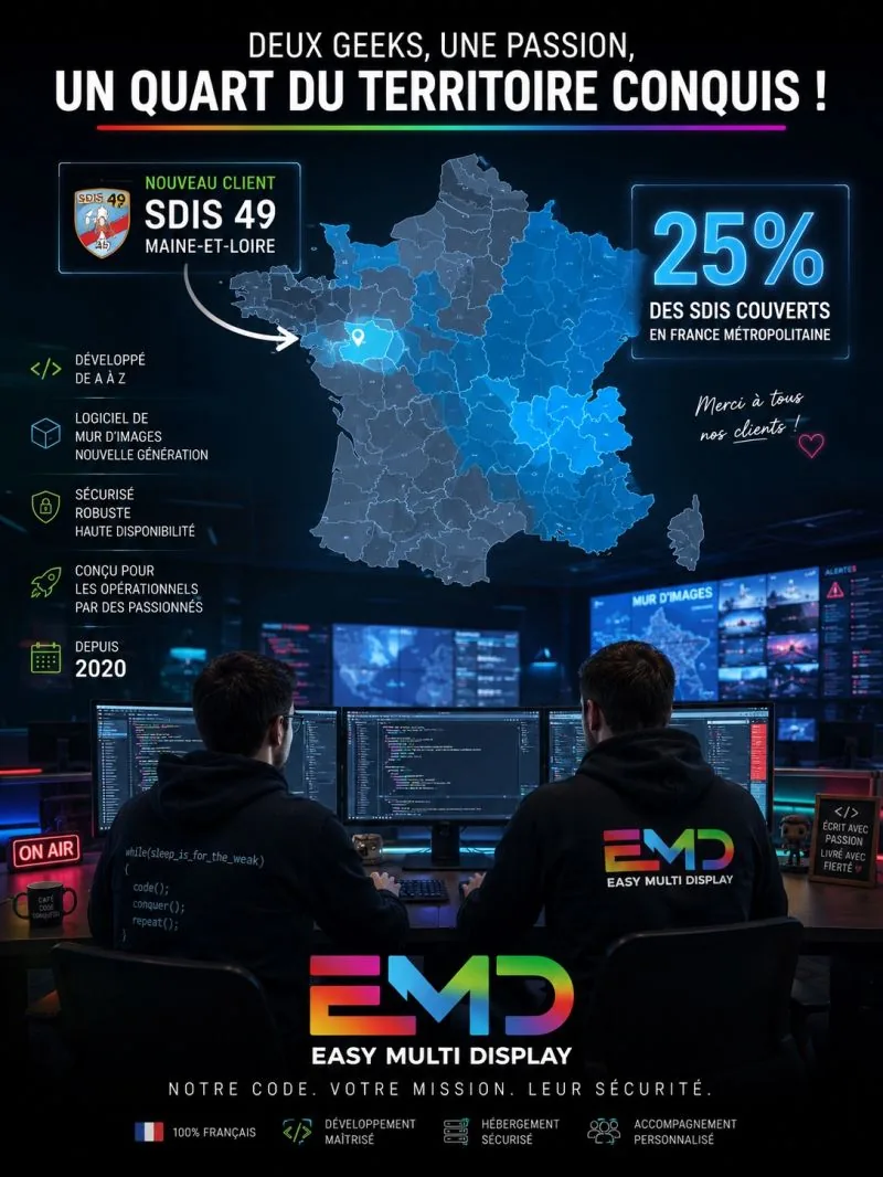 Controlekamer uitgerust met het weergave-ecosysteem van Easy Multi Display