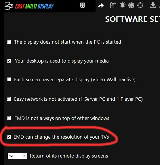 Display problem when you change the resolution between your configurations - Easy Multi Display